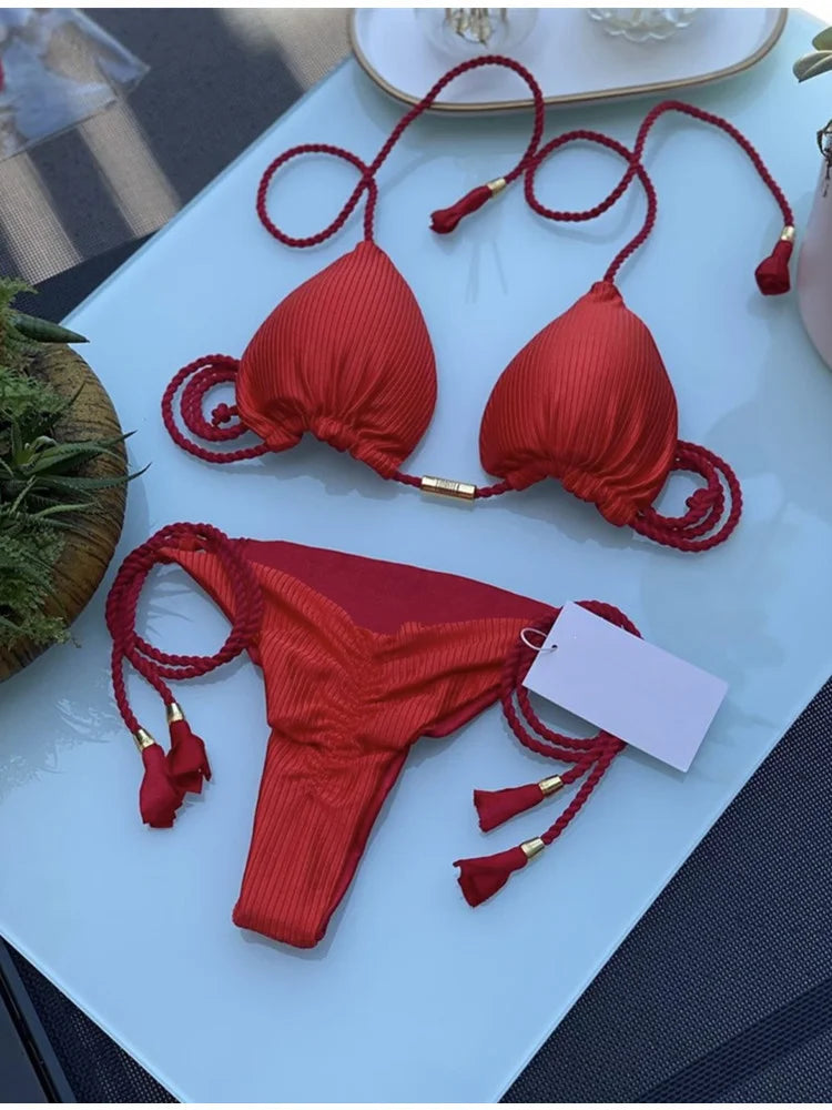 Bikini Triângulo com Cordões
