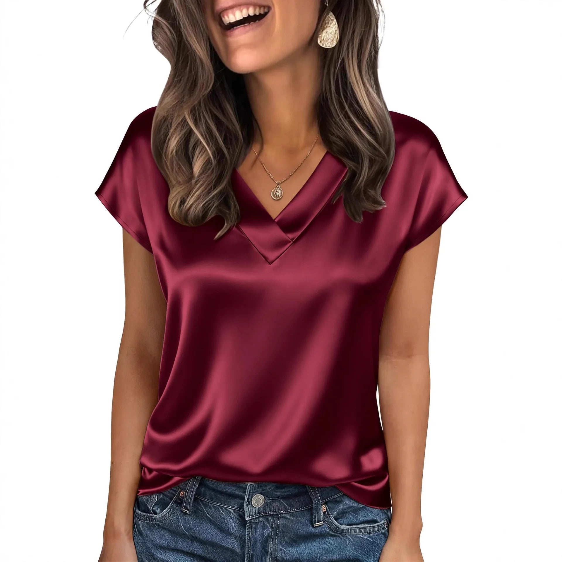 Blusa de Seda em Tom Creme