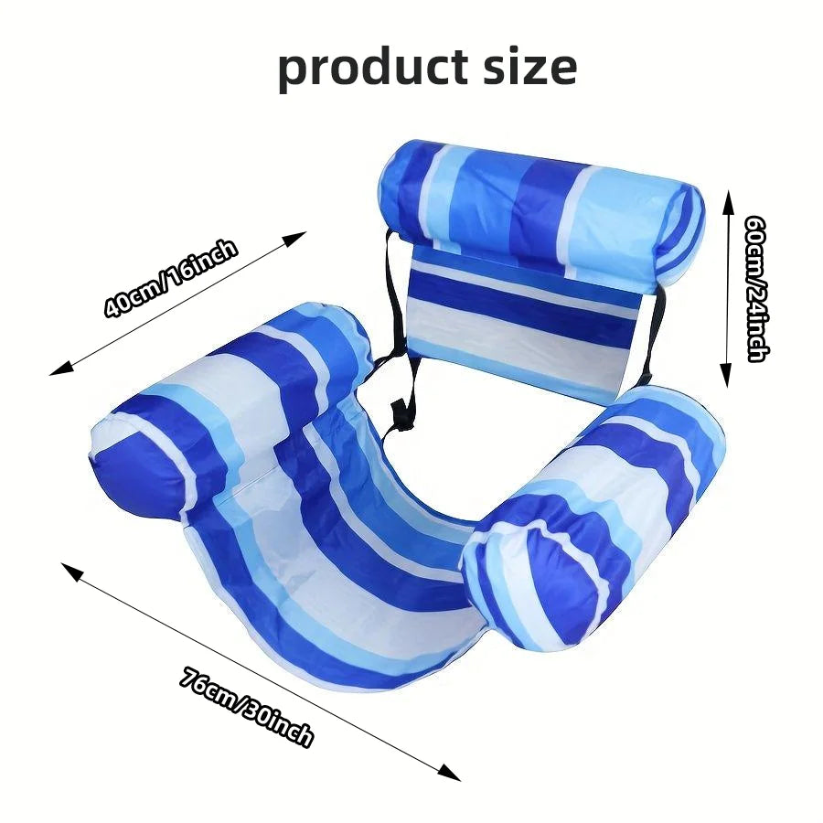 Tropical Print Inflatable Pool Lounger Chair with Backrest Floating Lounge for Adults Summer Pool Floats for Parties Relax