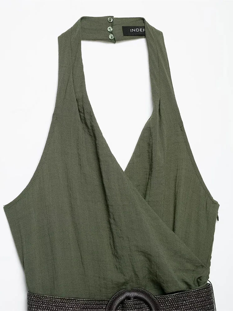 Vestido Assimétrico Verde Oliva
