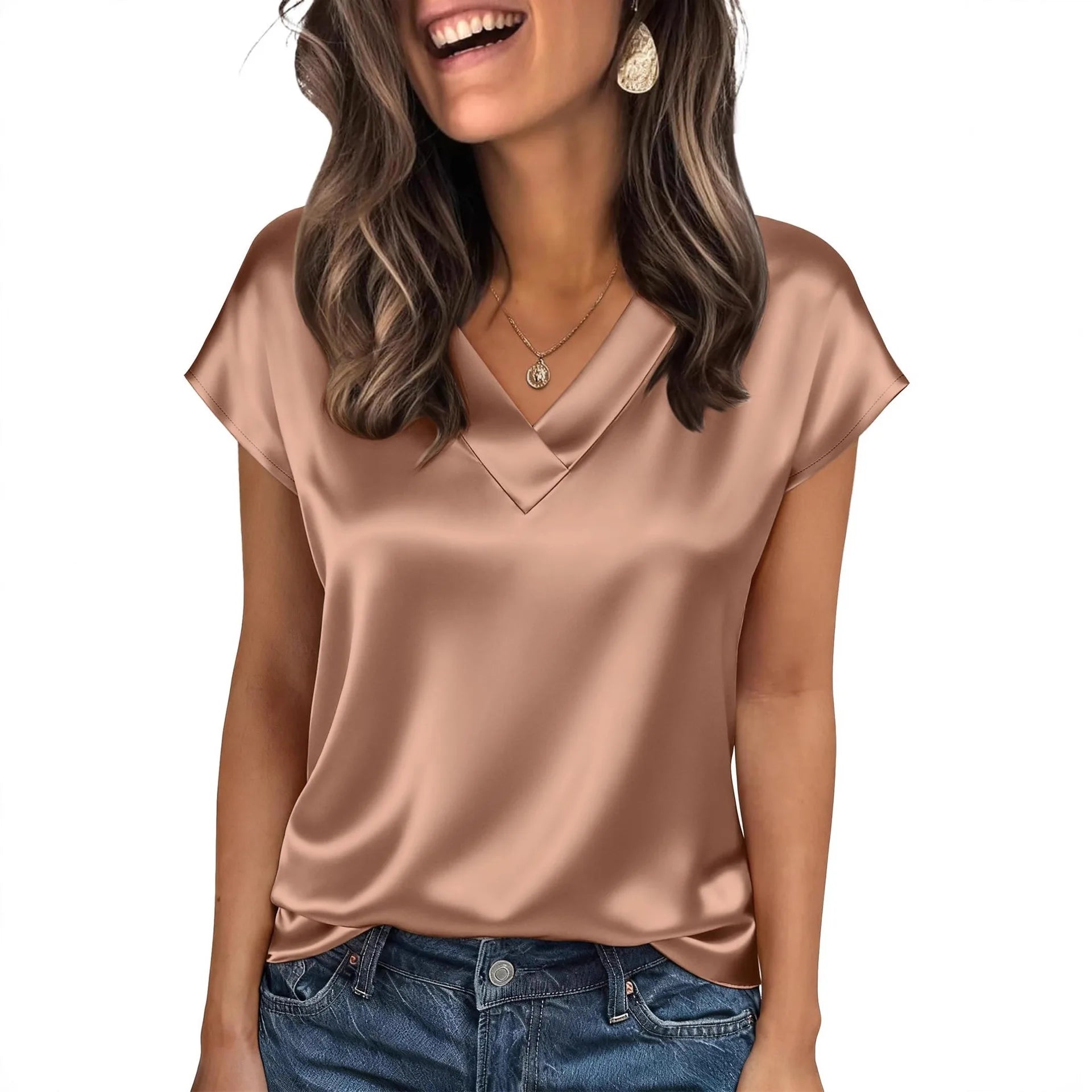 Blusa de Seda em Tom Creme