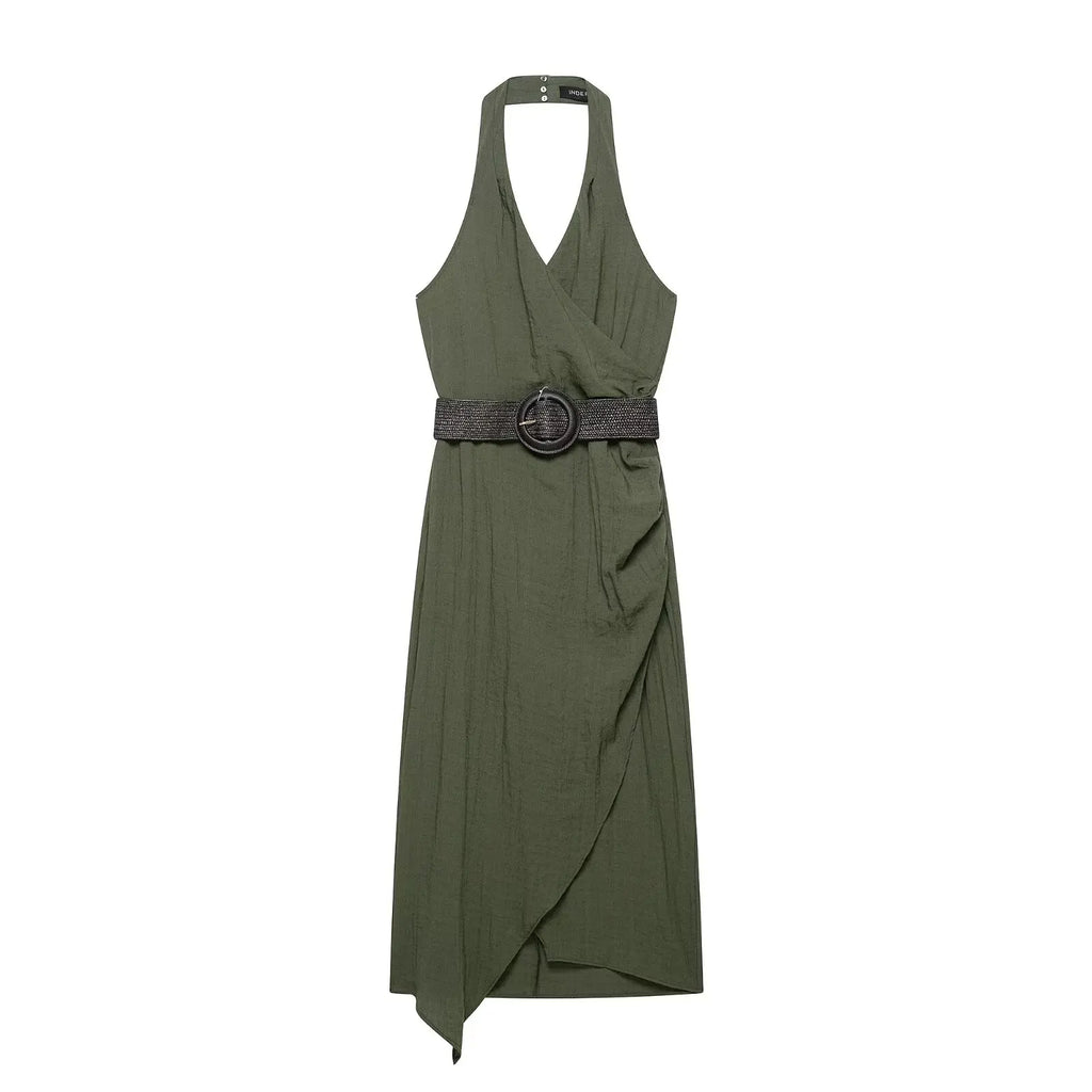 Vestido Assimétrico Verde Oliva