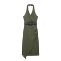 Vestido Assimétrico Verde Oliva