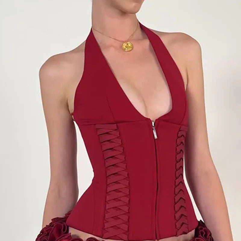 Crop Top Estruturado com Fecho
