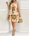 Vestido Acetinado Floral