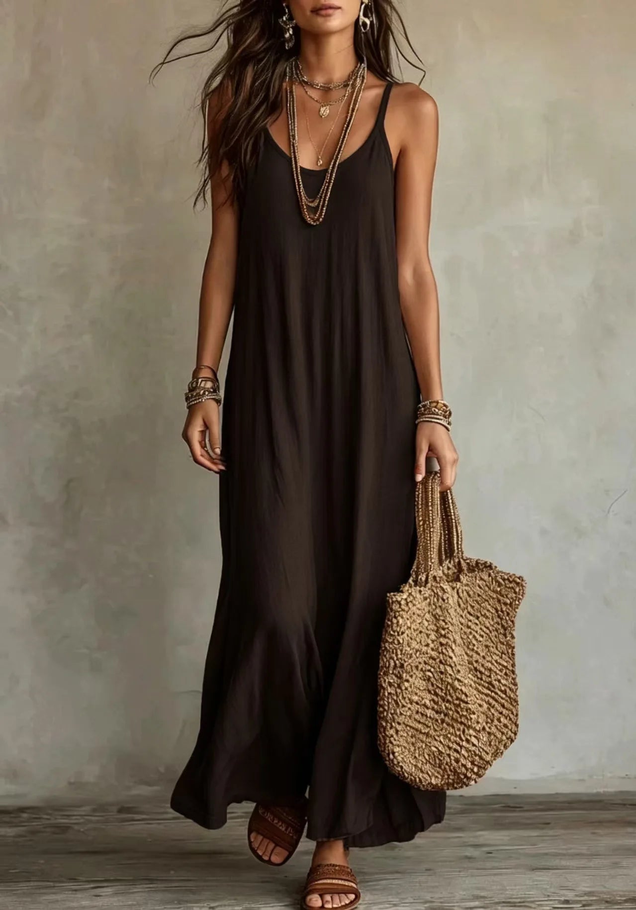 Vestido Longo com Costas Nuas