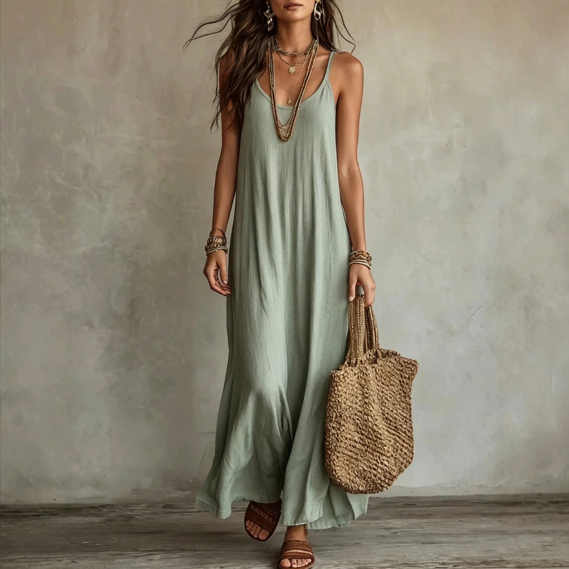 Vestido Longo com Costas Nuas