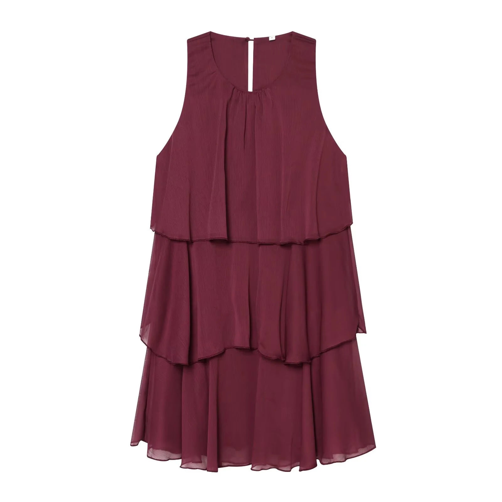Women's 2026 new summer fashion round neck personalized temperament slimming and hanging sleeveless cake skirt