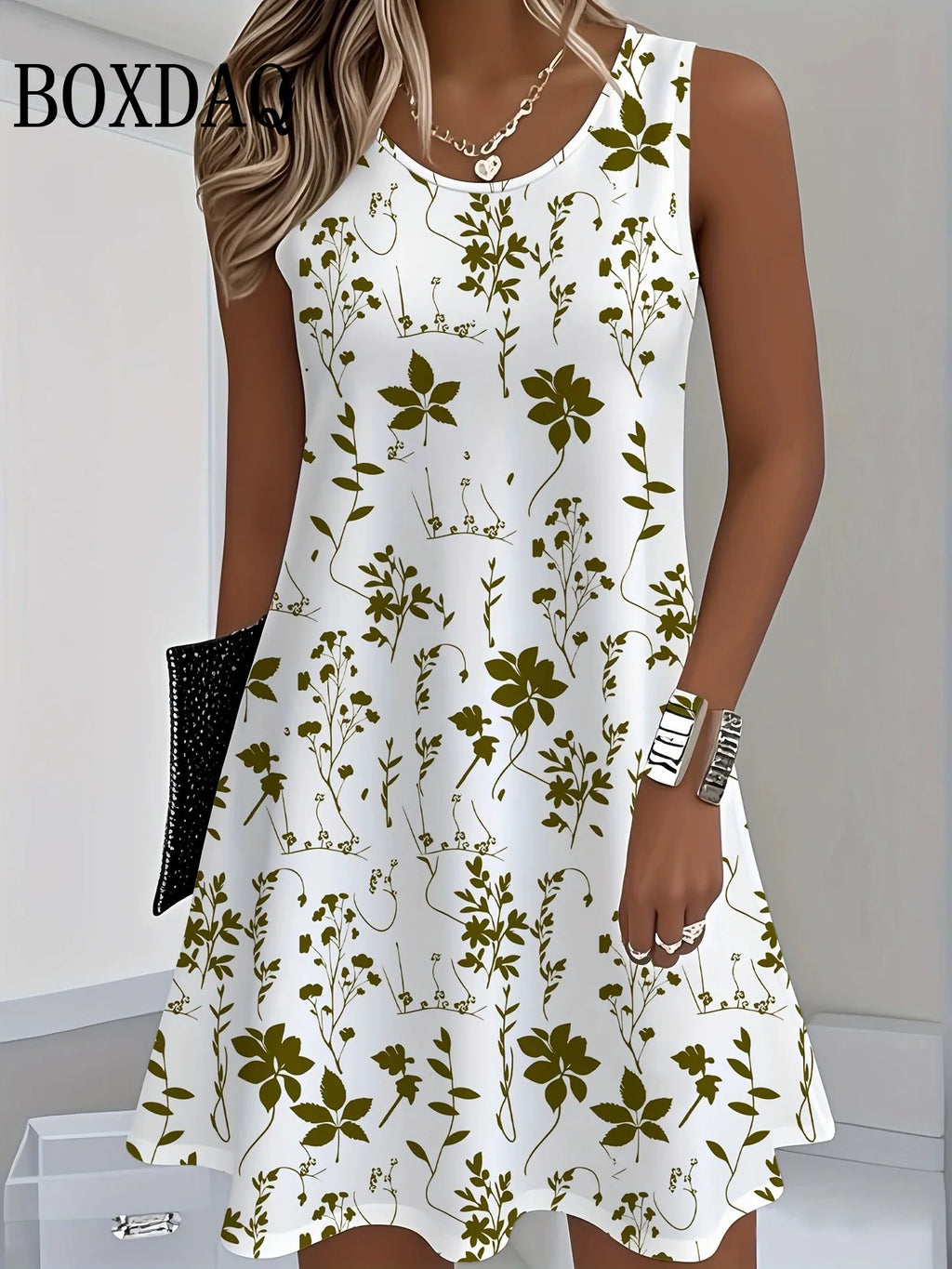 Sommerkleid mit 3D-Blumendruck / Robe d'été à imprimé floral 3D