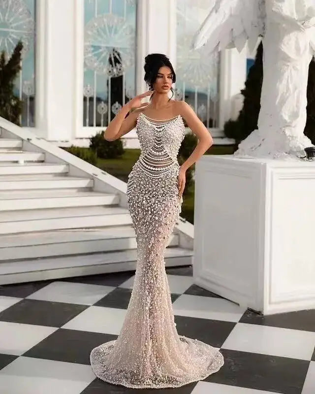 Vestido Corpete com Pérolas