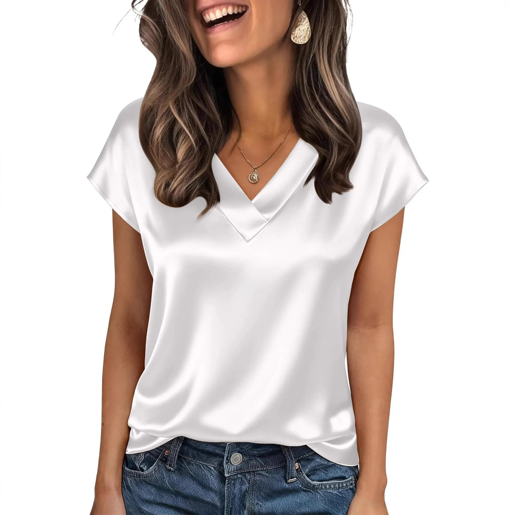 Blusa de Seda em Tom Creme