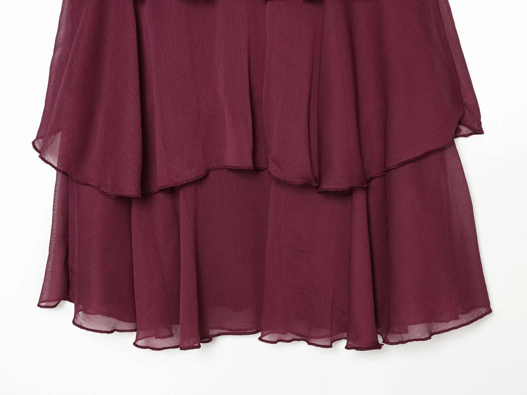 Women's 2026 new summer fashion round neck personalized temperament slimming and hanging sleeveless cake skirt