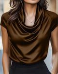 Blusa Drapeada em Cetim Crepe