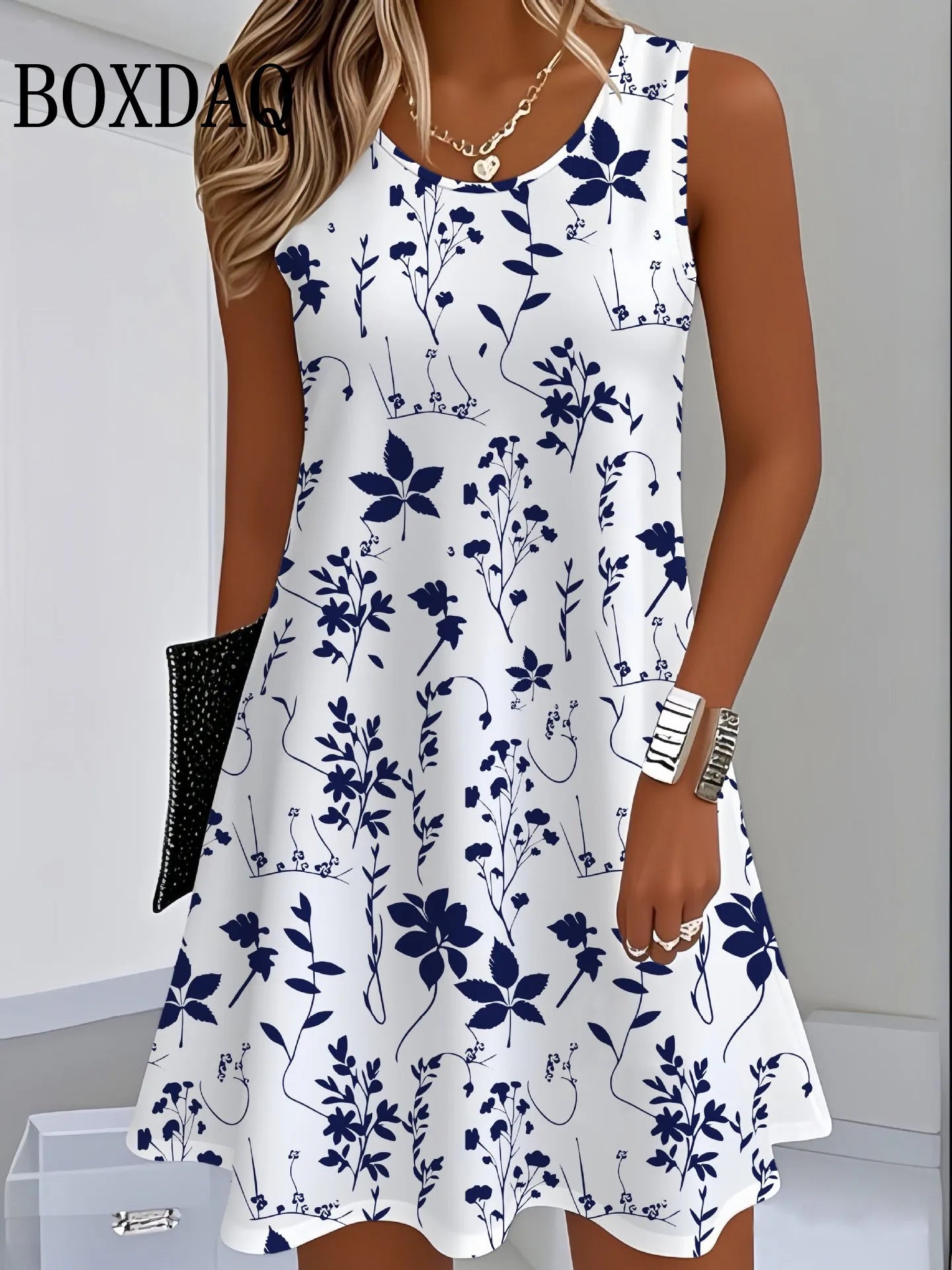 Sommerkleid mit 3D-Blumendruck / Robe d'été à imprimé floral 3D