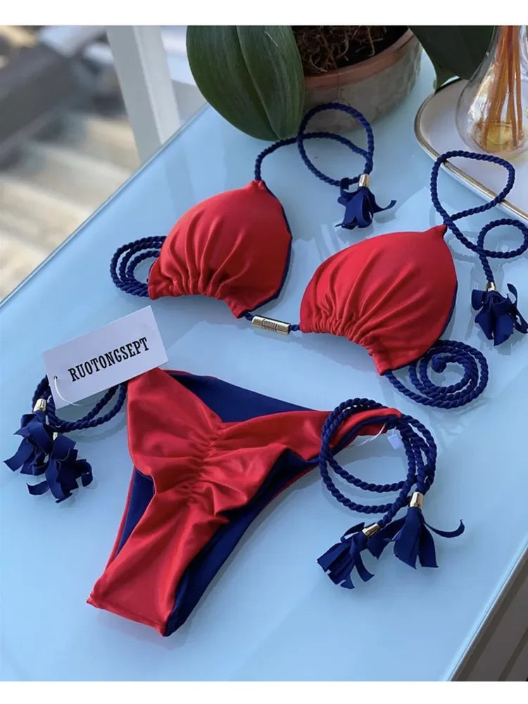 Bikini Triângulo com Cordões