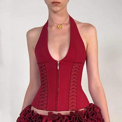 Crop Top Estruturado com Fecho