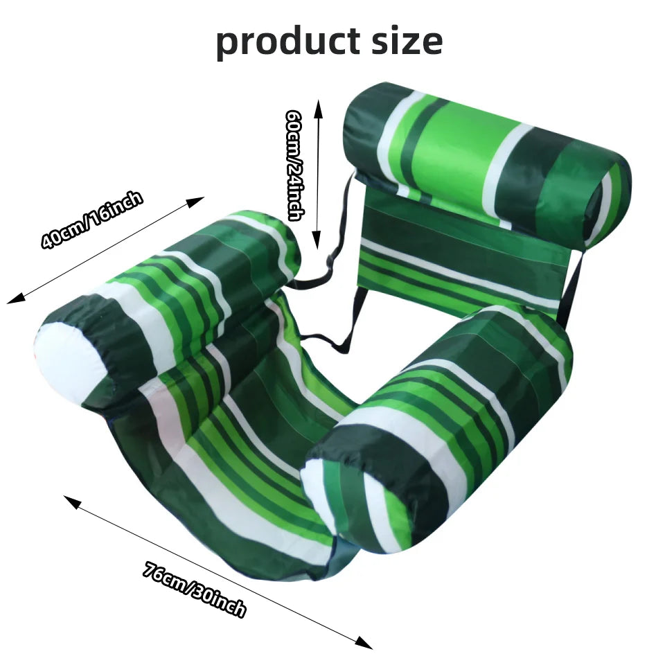 Tropical Print Inflatable Pool Lounger Chair with Backrest Floating Lounge for Adults Summer Pool Floats for Parties Relax